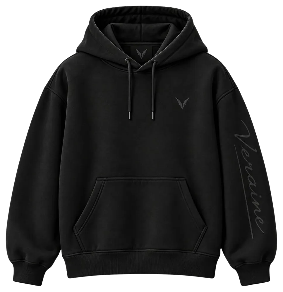 Vervaine Black hoodie front view