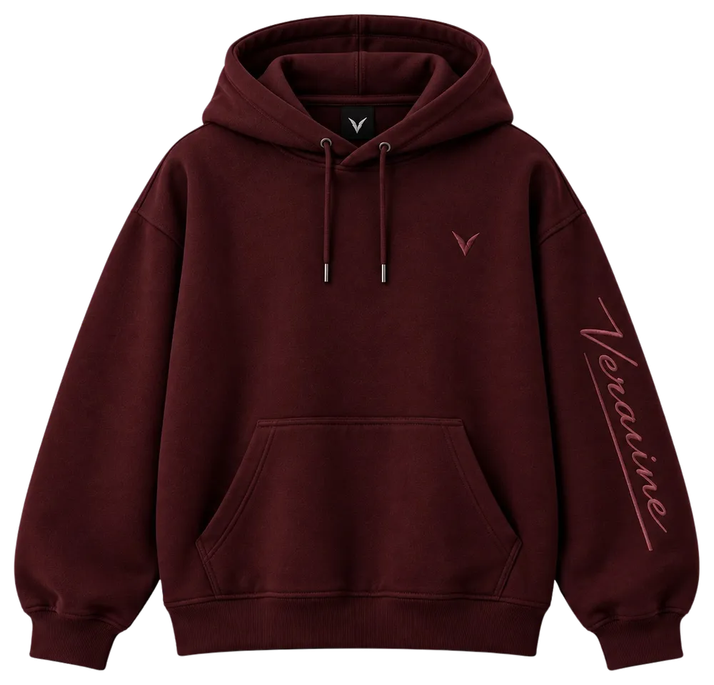 Vervaine Burgundy hoodie front view