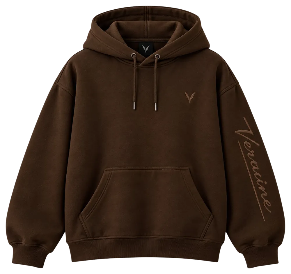Vervaine Chocolate hoodie front view