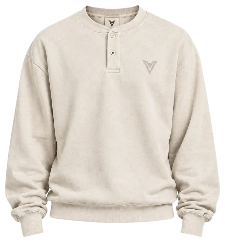 Vervaine Sand Henley front view