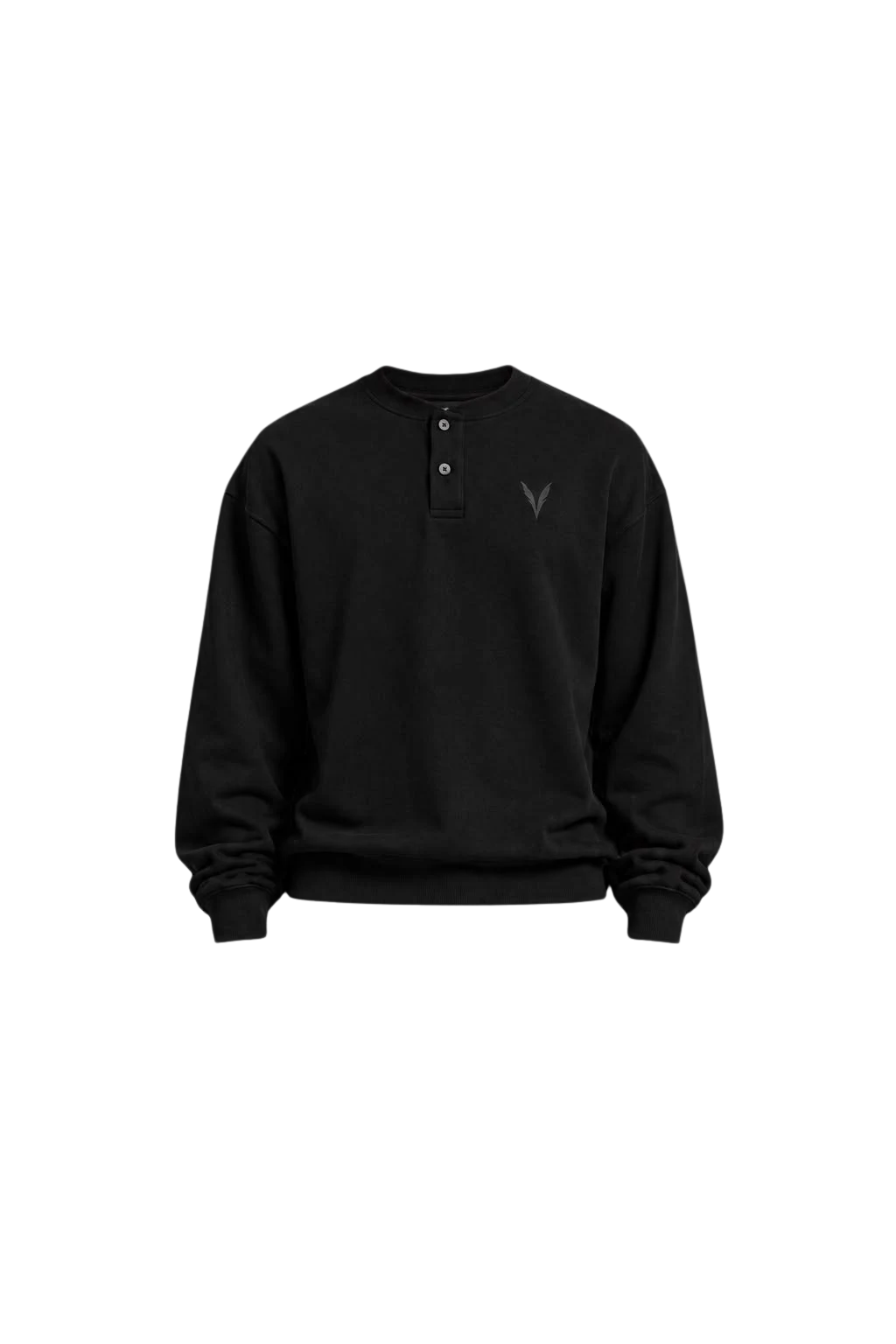 Vervaine black henley front — concept image