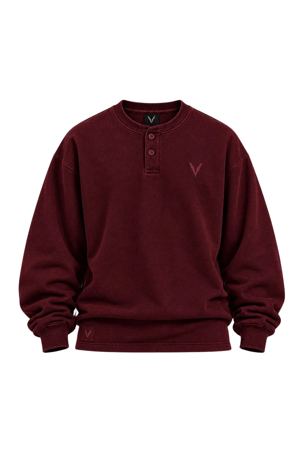 Vervaine burgundy henley front — concept image
