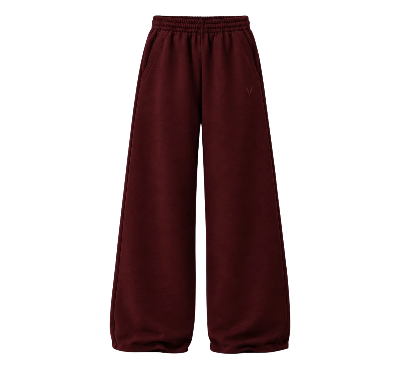 Vervaine burgundy sweatpants front — concept image