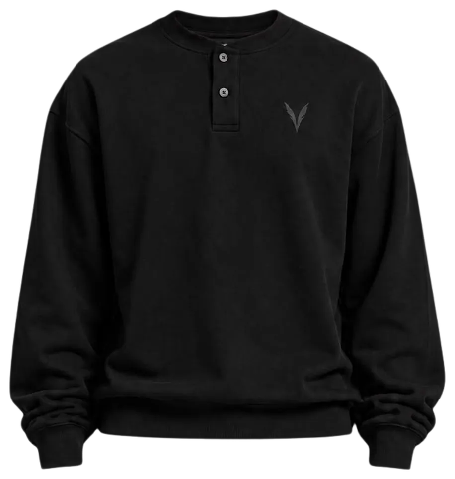 Vervaine Black henley, front