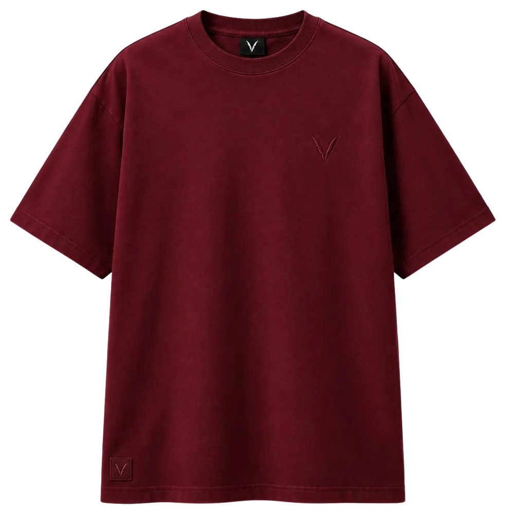Vervaine Burgundy tee, front